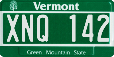 VT license plate XNQ142