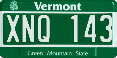 VT license plate XNQ143