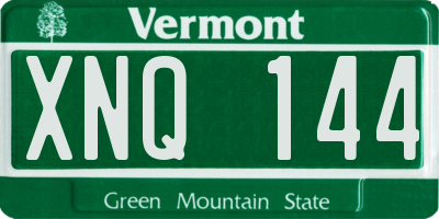 VT license plate XNQ144