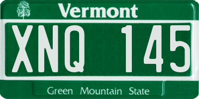 VT license plate XNQ145