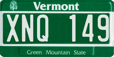 VT license plate XNQ149