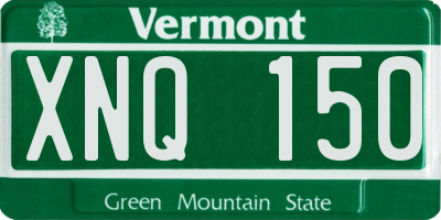 VT license plate XNQ150