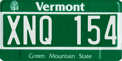 VT license plate XNQ154
