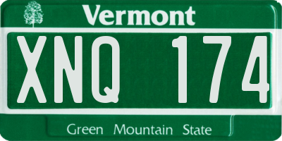 VT license plate XNQ174