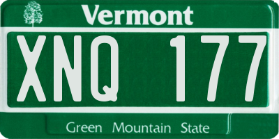 VT license plate XNQ177