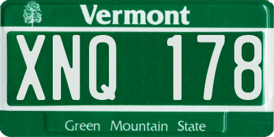 VT license plate XNQ178