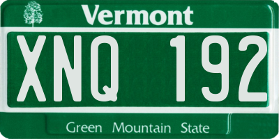VT license plate XNQ192