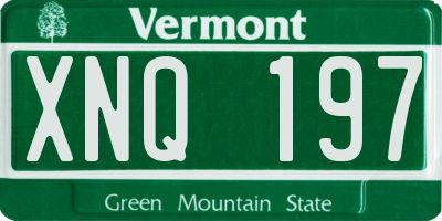 VT license plate XNQ197