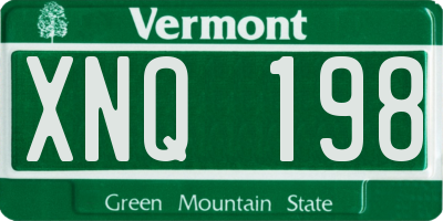 VT license plate XNQ198
