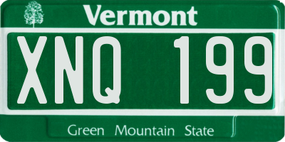VT license plate XNQ199