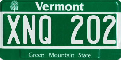 VT license plate XNQ202