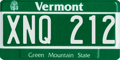 VT license plate XNQ212