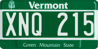 VT license plate XNQ215