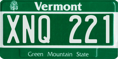 VT license plate XNQ221