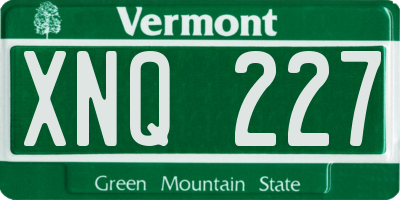 VT license plate XNQ227