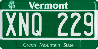 VT license plate XNQ229