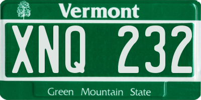 VT license plate XNQ232
