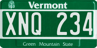 VT license plate XNQ234