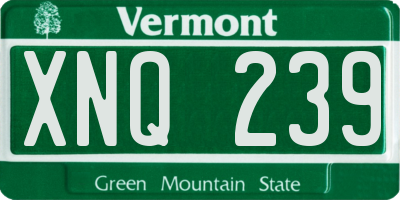 VT license plate XNQ239