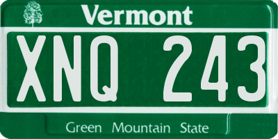 VT license plate XNQ243