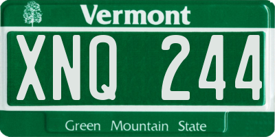 VT license plate XNQ244