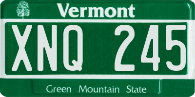 VT license plate XNQ245