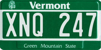 VT license plate XNQ247