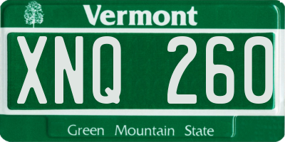 VT license plate XNQ260