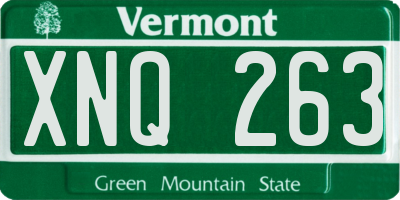 VT license plate XNQ263