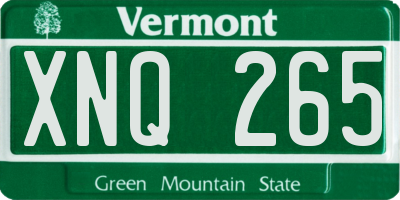 VT license plate XNQ265