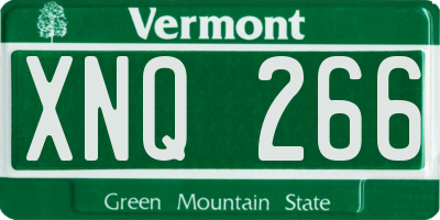 VT license plate XNQ266