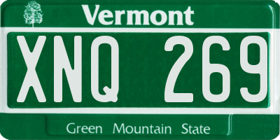 VT license plate XNQ269