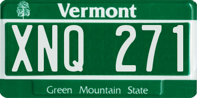 VT license plate XNQ271