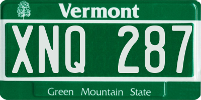 VT license plate XNQ287