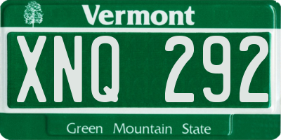 VT license plate XNQ292