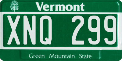 VT license plate XNQ299