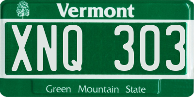 VT license plate XNQ303