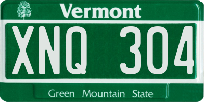 VT license plate XNQ304