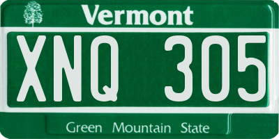 VT license plate XNQ305