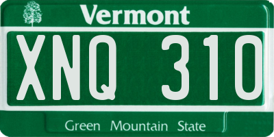 VT license plate XNQ310
