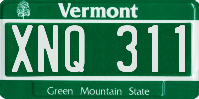 VT license plate XNQ311