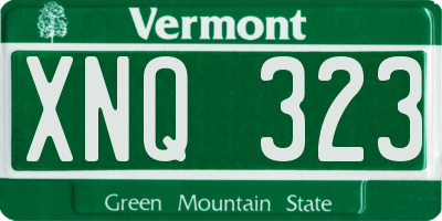 VT license plate XNQ323
