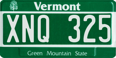 VT license plate XNQ325