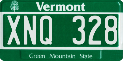 VT license plate XNQ328