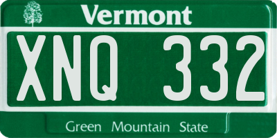 VT license plate XNQ332