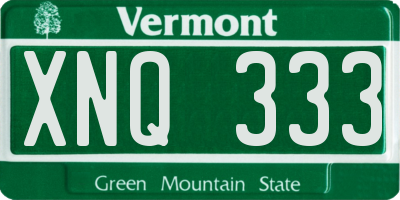 VT license plate XNQ333