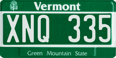 VT license plate XNQ335