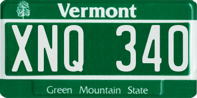 VT license plate XNQ340