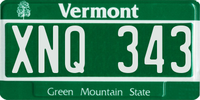 VT license plate XNQ343