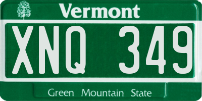 VT license plate XNQ349